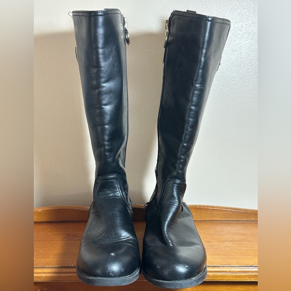 *SOLD* Tommy Hilfiger Boots Girls Size 3 Tall Riding Leopard Black